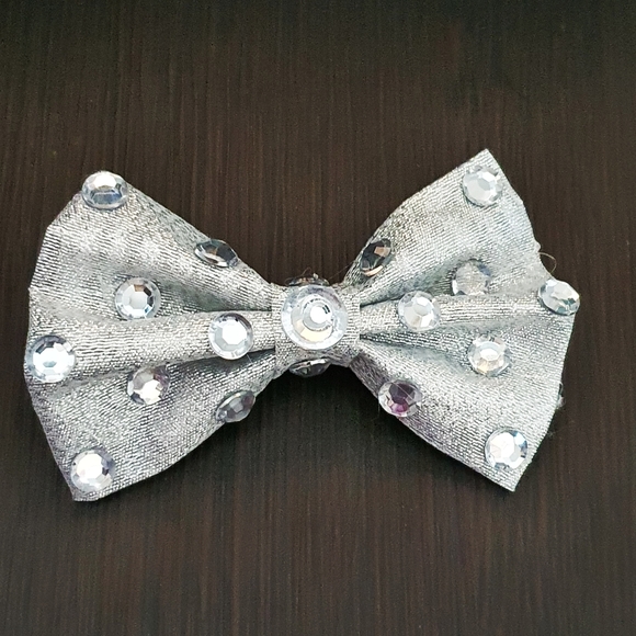🐶 3 for $15 Pablo Diamonds Bling Bling Silver Bow Tie - Picture 6 of 15